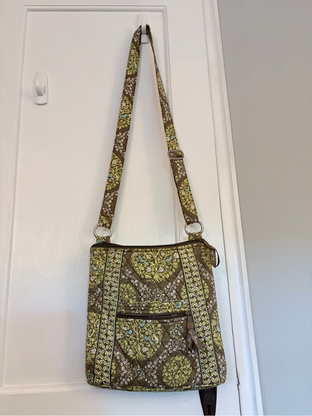 Vera Bradley “Sittin’ in a Tree” Green Floral Crossbody